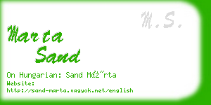 marta sand business card